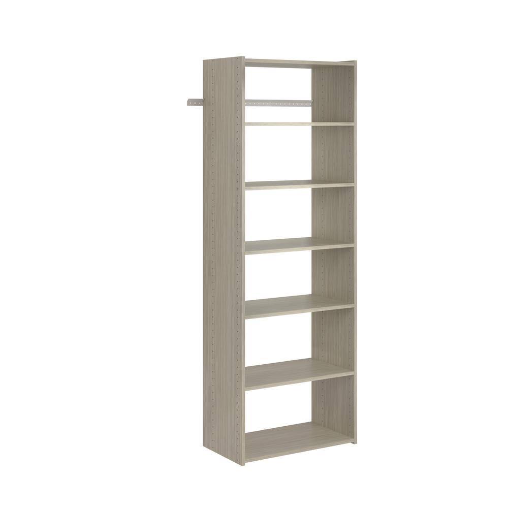 GR29 Essential Shelf 25 in. W Rustic Grey Wood Closet Tower