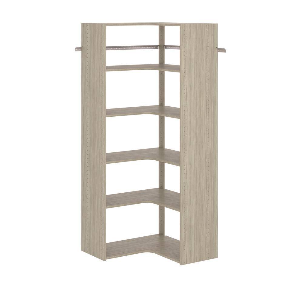GR31 30 in. W Rustic Grey Corner Wood Closet System