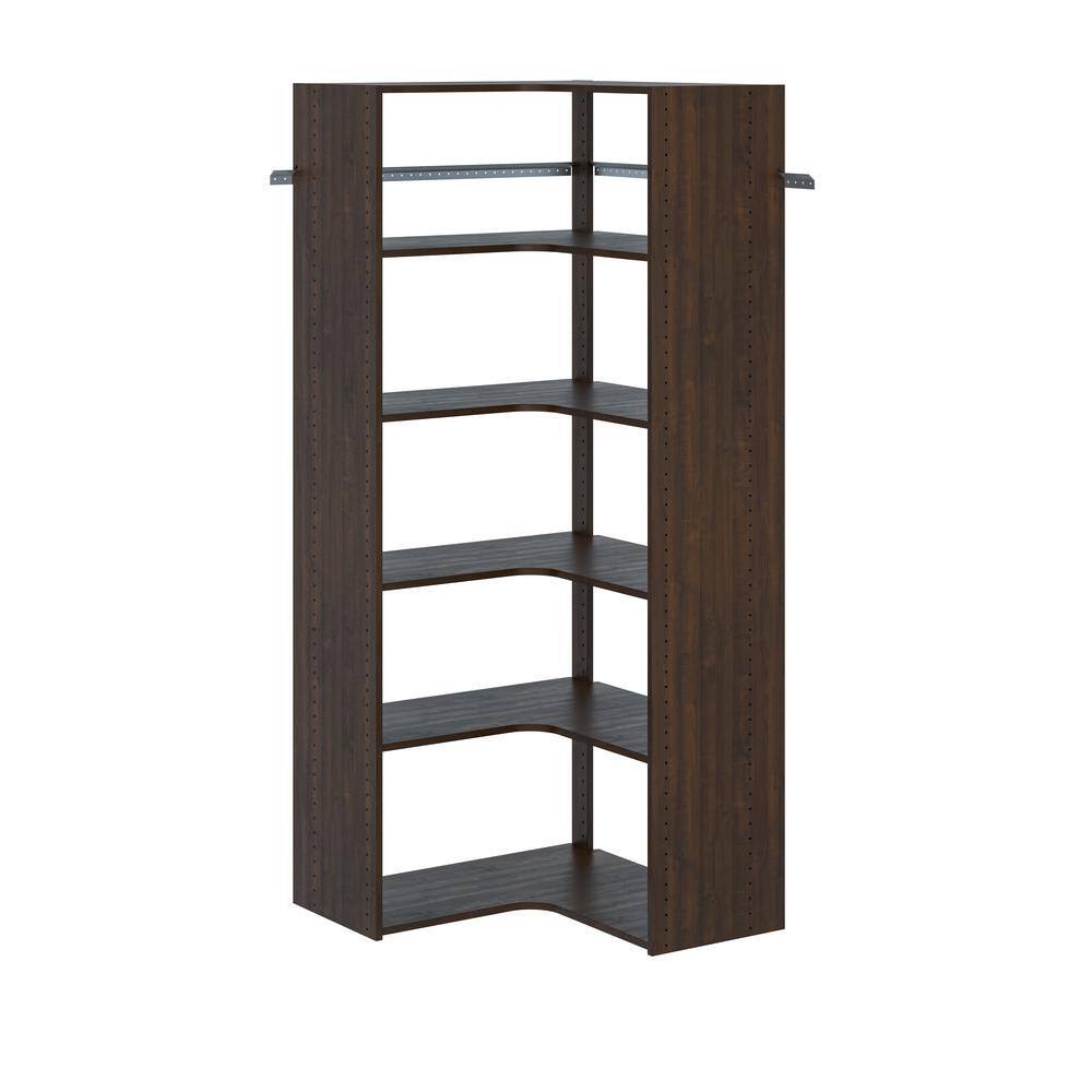 TR31 30 in. W Espresso Corner Wood Closet System