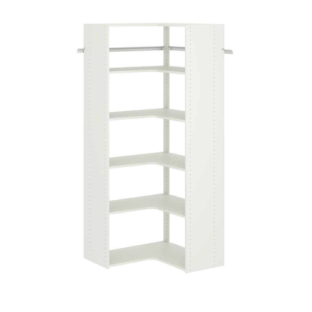 WH31 30 in. W White Corner Wood Closet System