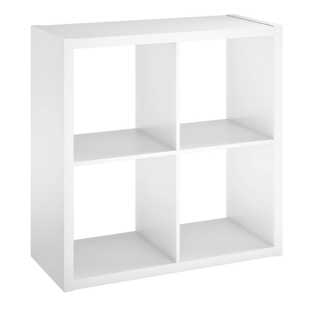 4549 30 in. H x 29.84 in. W x 13.50 in. D White Wood Large 4-Cube Organizer