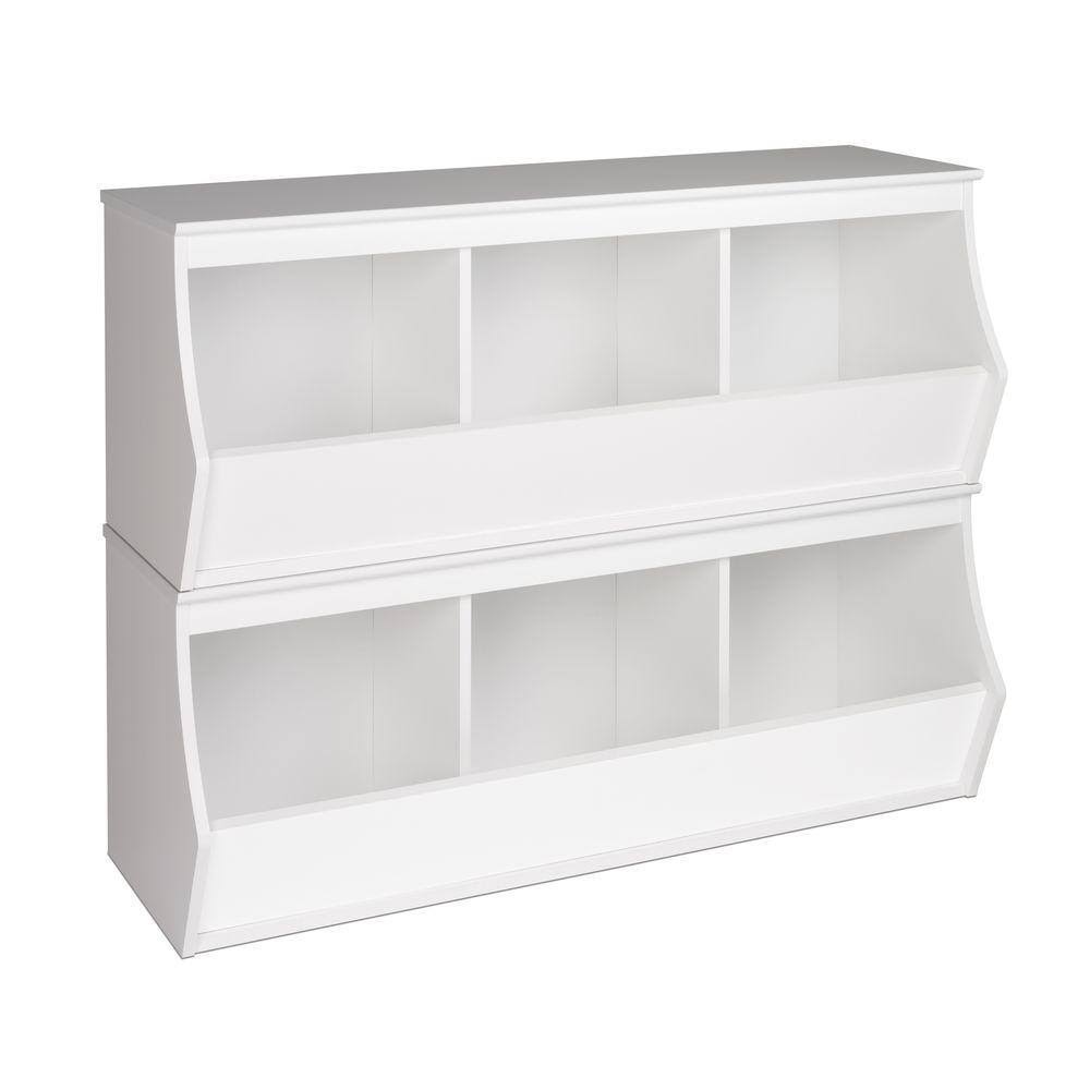 WRSM-0003-2M 36 in. H x 46 in. W x 15.75 in. D White Wood 6-Cube Organizer