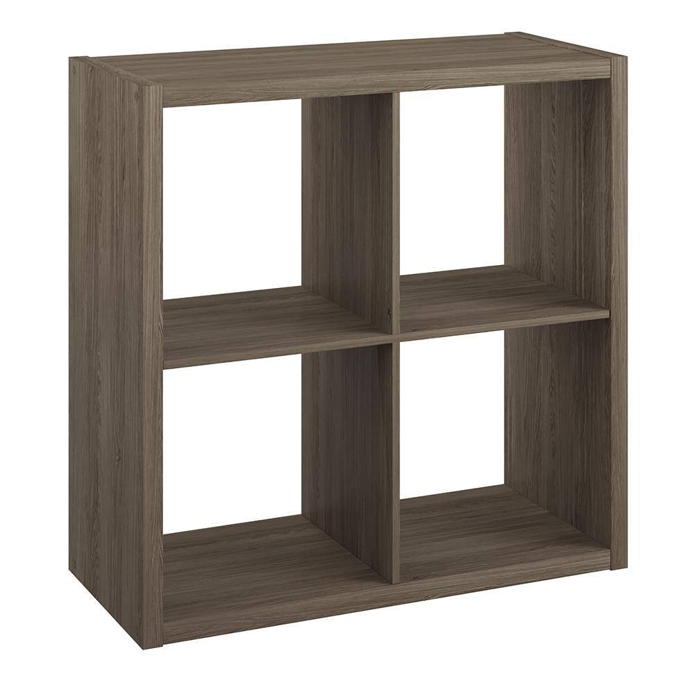 4552 30 in. H x 29.84 in. W x 13.50 in. D Graphite Gray Wood Large 4-Cube Organizer