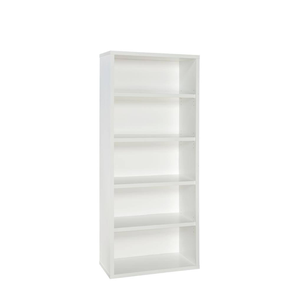 13504 73 in. H x 30 in. W x 14 in. D White Wood 5-Cube Storage Organizer