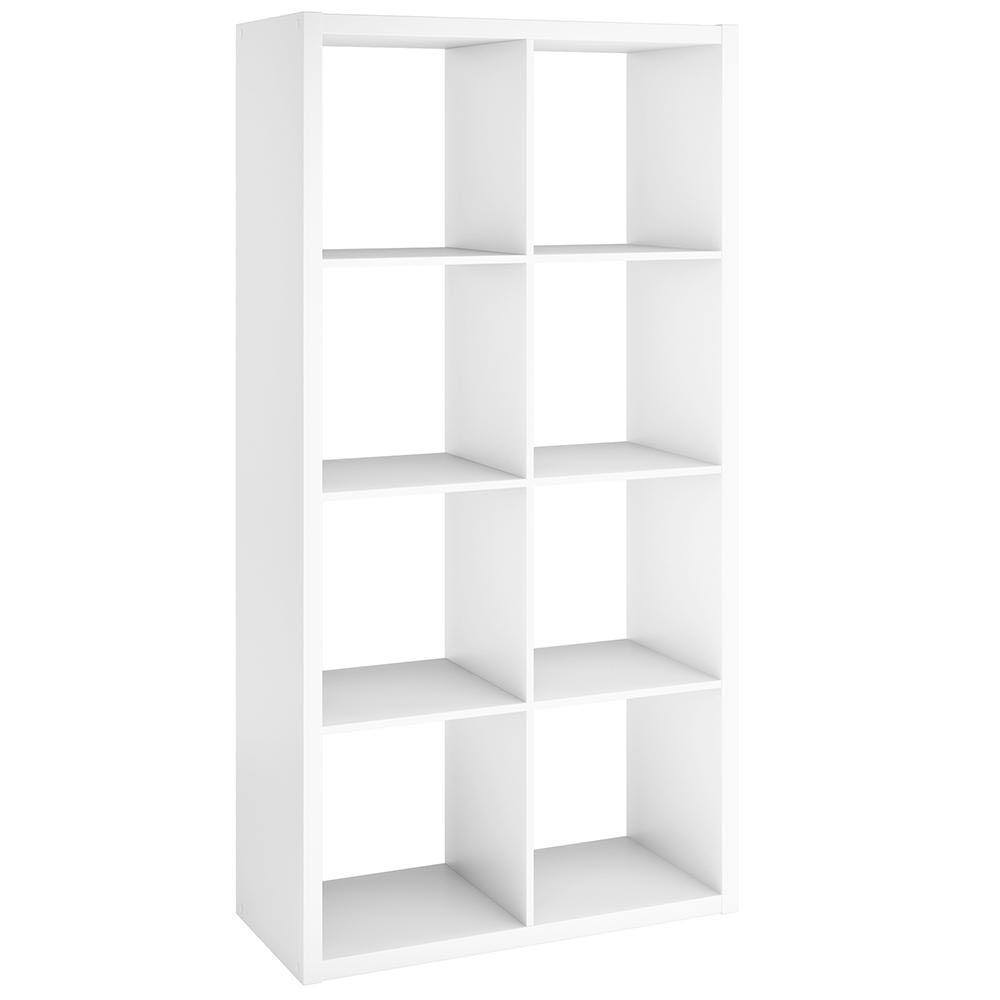 4583 57.95 in. H x 29.84 in. W x 13.50 in. D White Wood Large 8- Cube Organizer