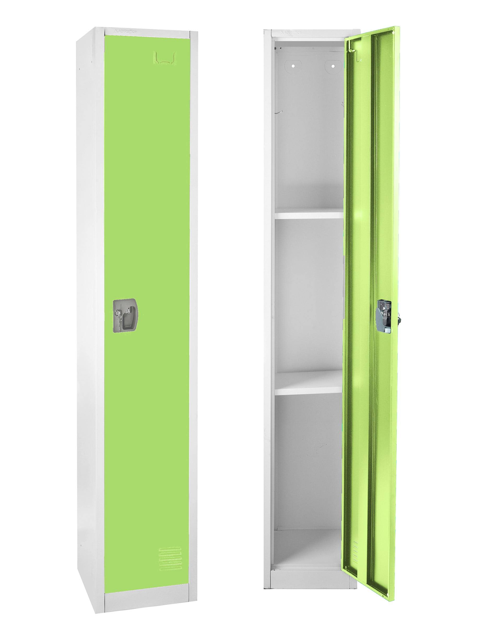 AdirOffice Large 72  Metal Storage Locker, 2 Shelves, Steel, Green