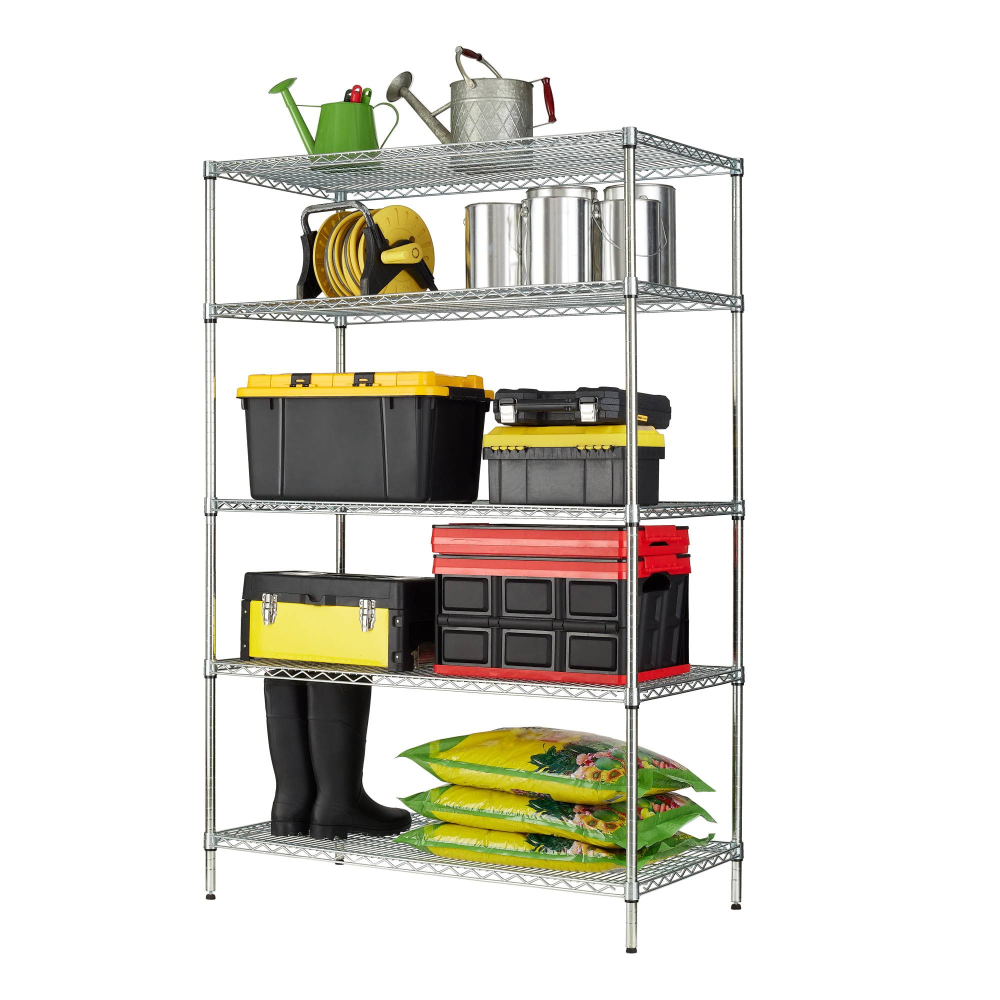 24 Dx48 Wx72 H 5 Shelf Commercial Wire Shelving Silver Steel Each Shelf Capacity 800 lbs