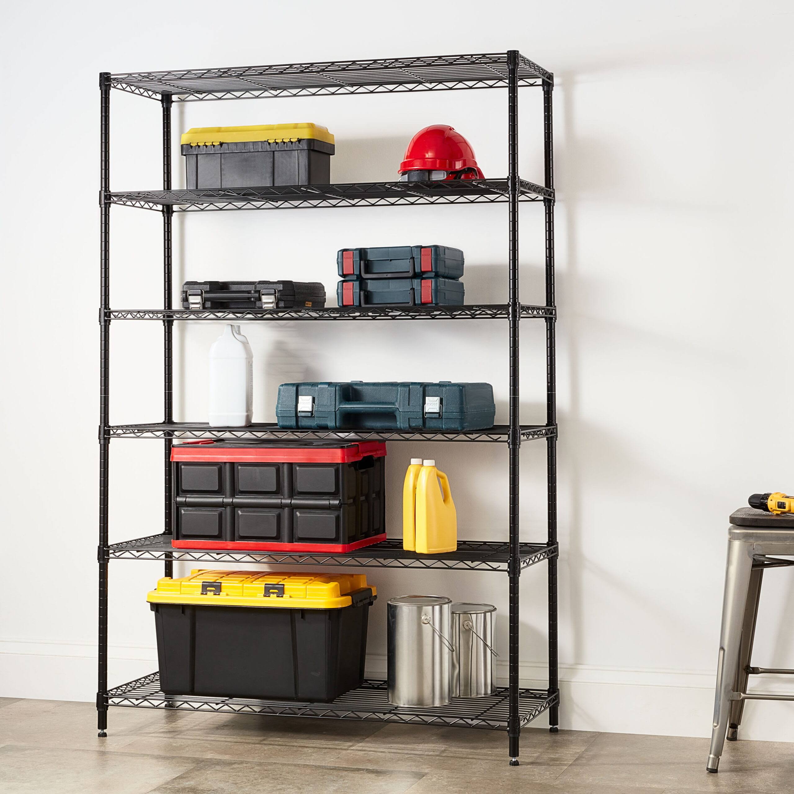 6 Tier Wire Shelf Unit 18 x47.7 x72  Black, Capacity 2100 lbs