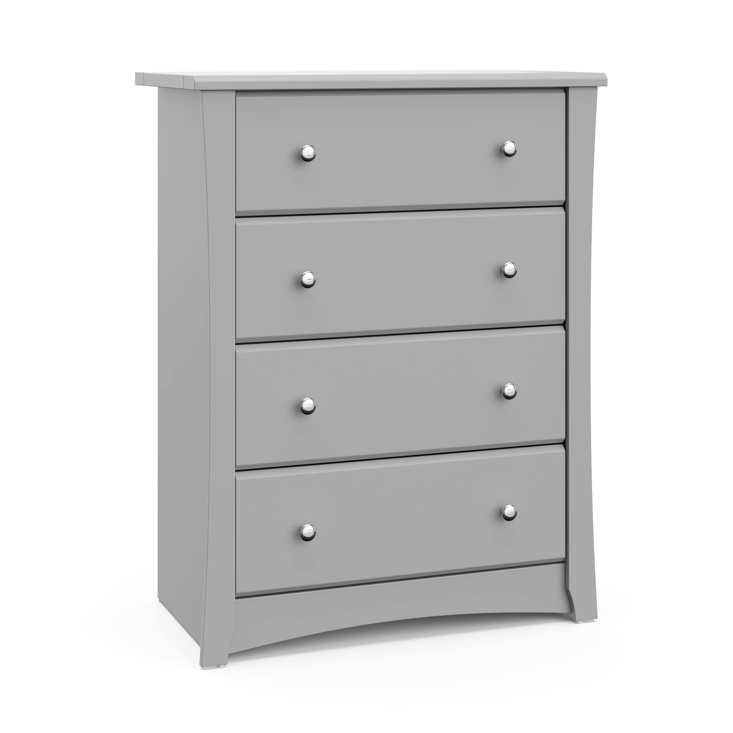 Crescent 4 Drawer Modern Vertical Dresser Pebble Gray