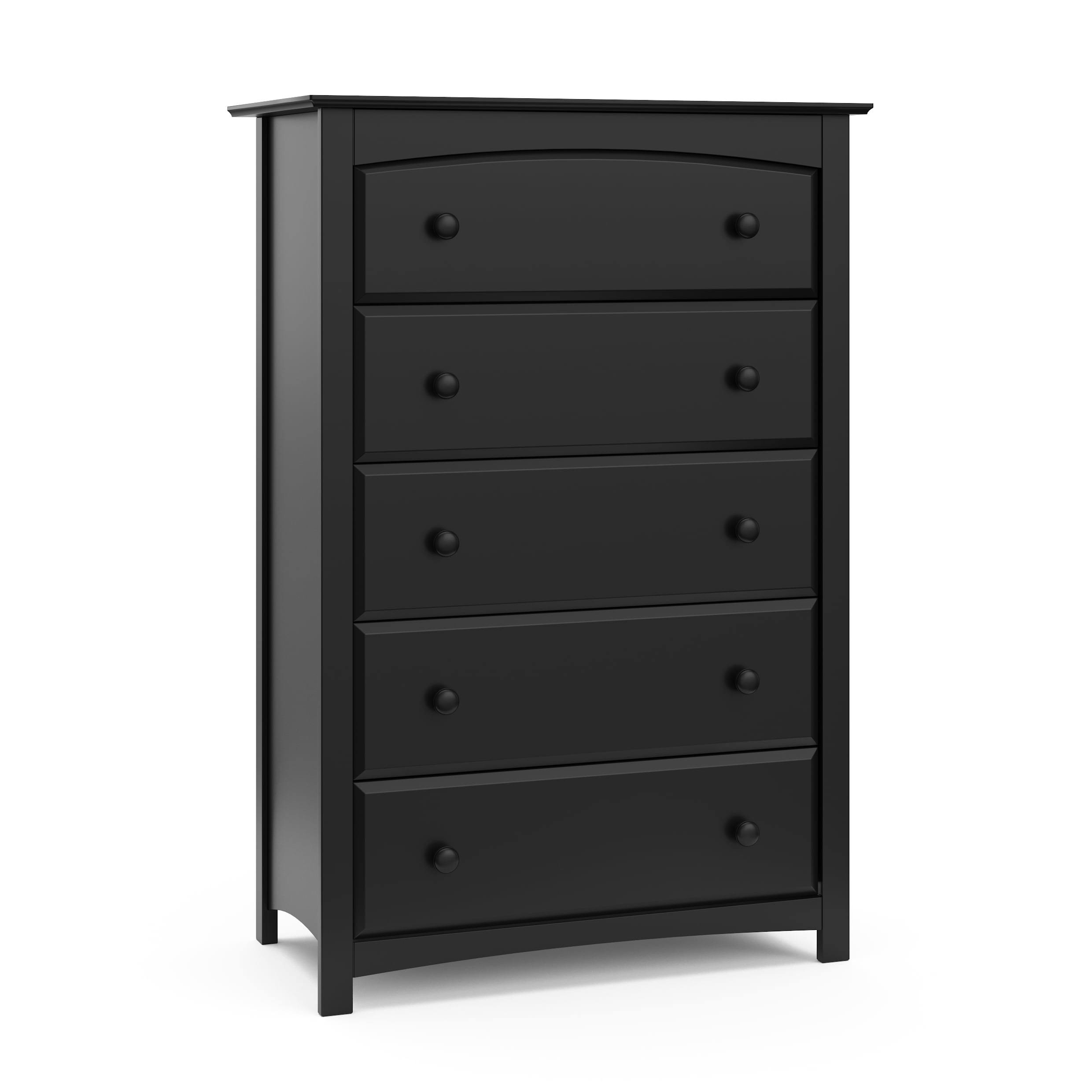 Kenton 5 Drawer Modern Vertical Dresser Black