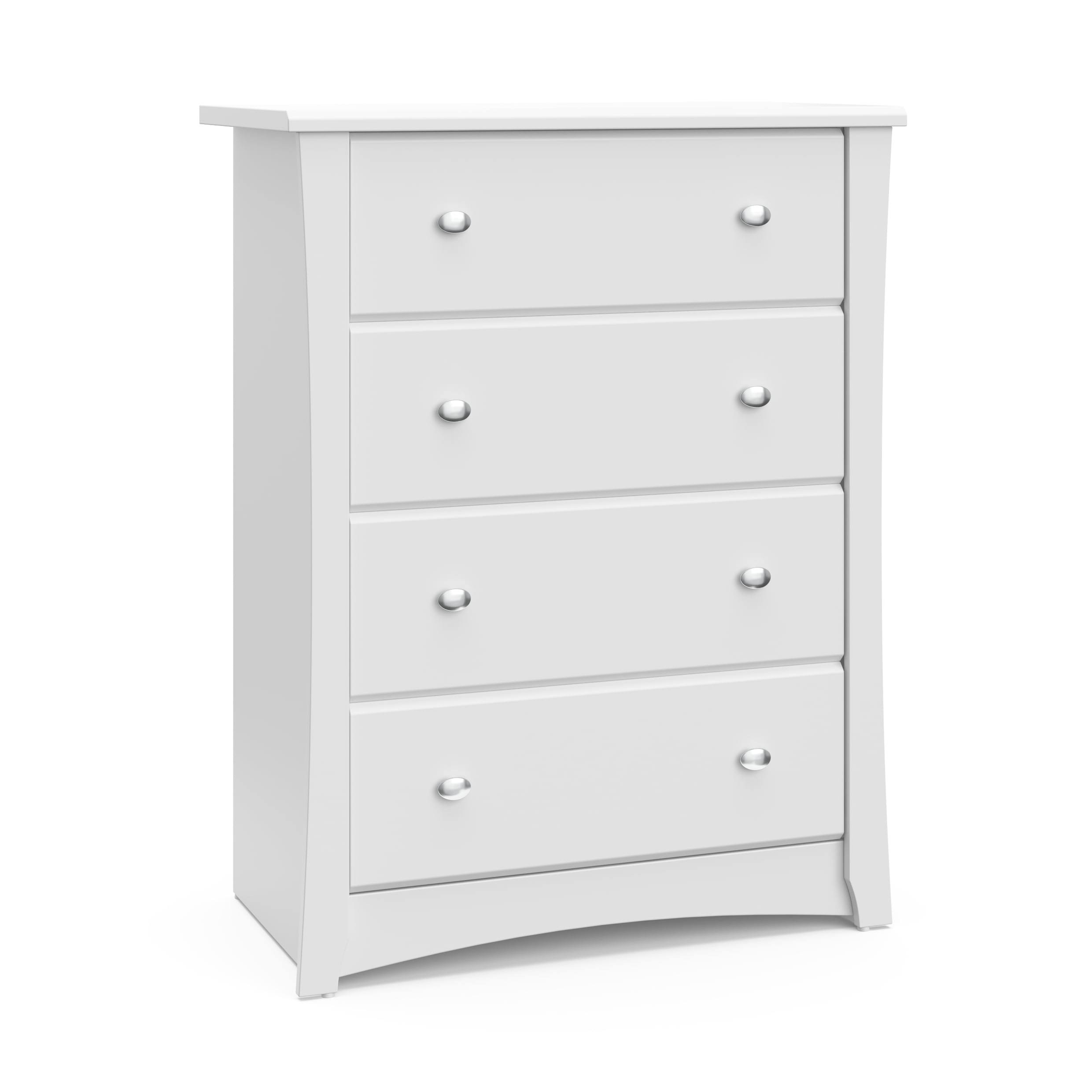 Crescent 4 Drawer Modern Vertical Dresser White