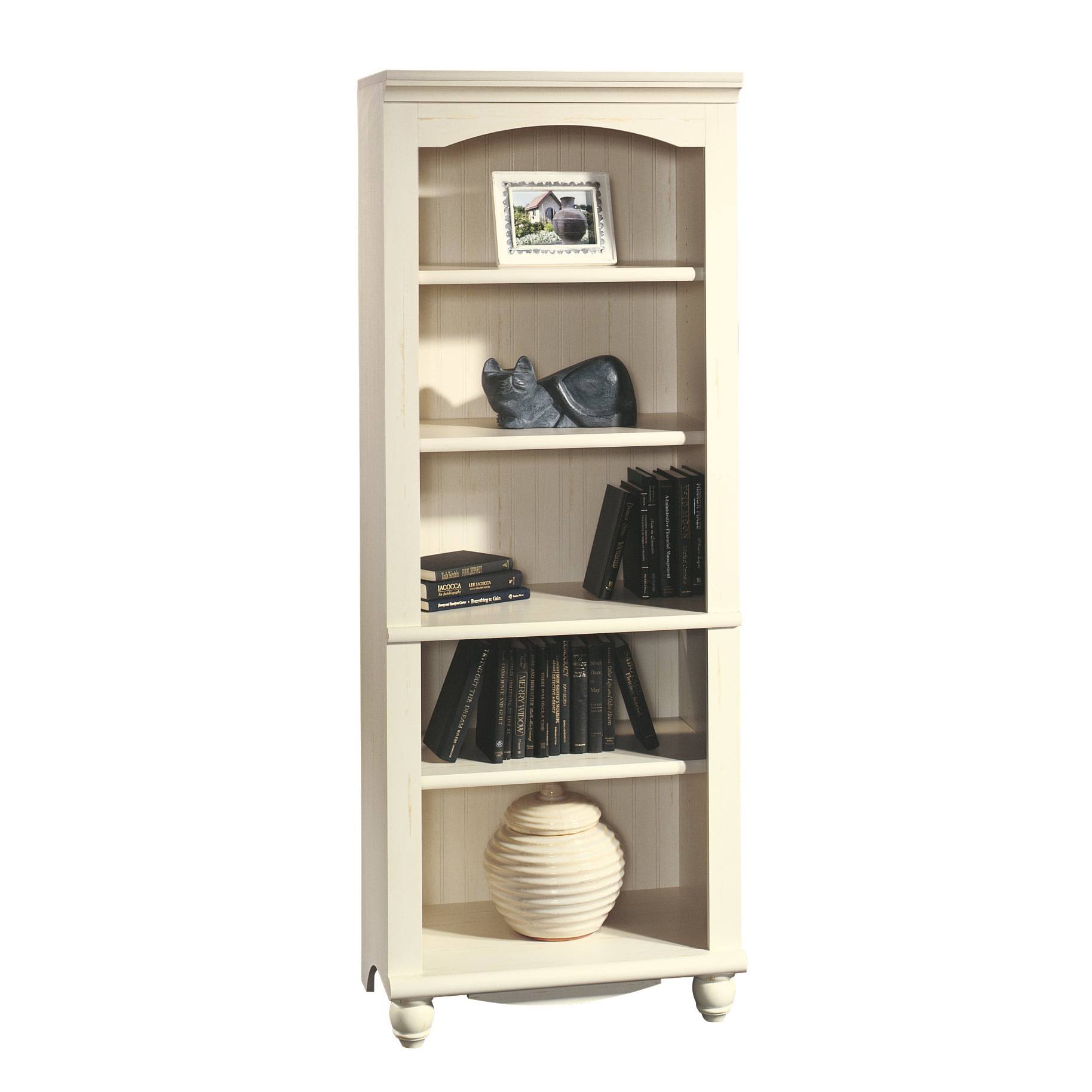 Harbor View 72  Library Bookcase, Antiqued White Finish