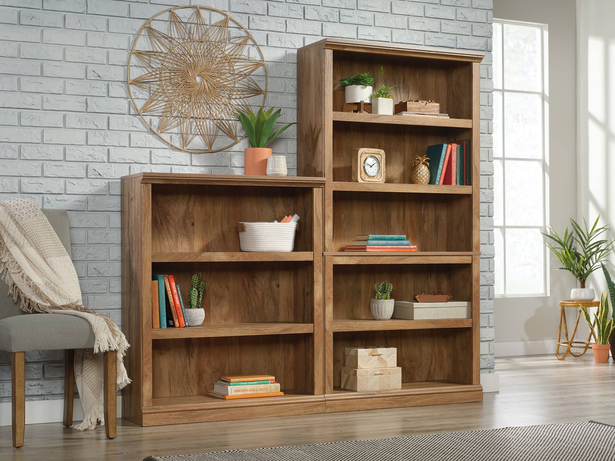 3-Shelf Bookcase, Sindoori Mango Finish