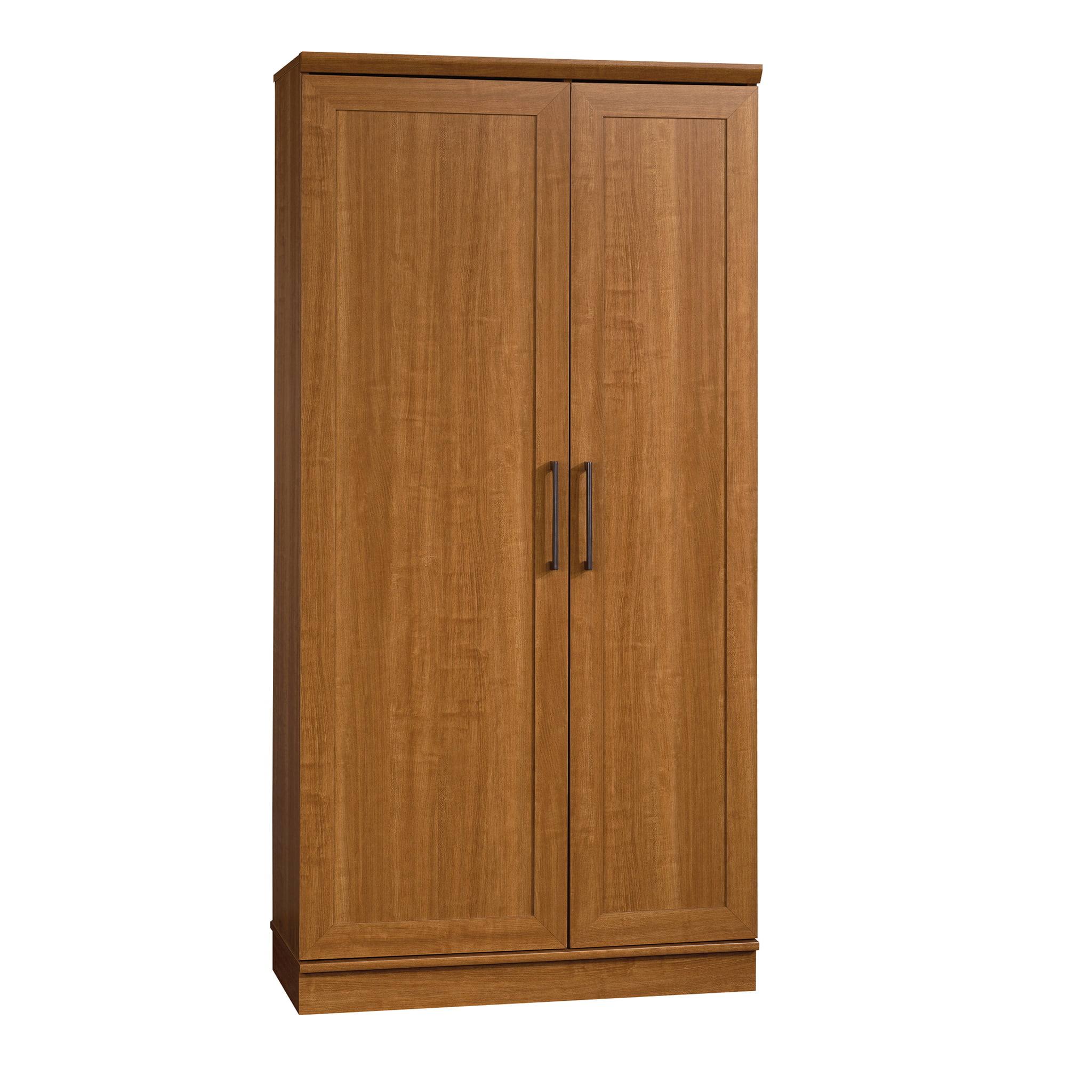 HomePlus 71  Tall 2-Door Multiple Shelf Wood Storage Cabinet, Sienna Oak Finish