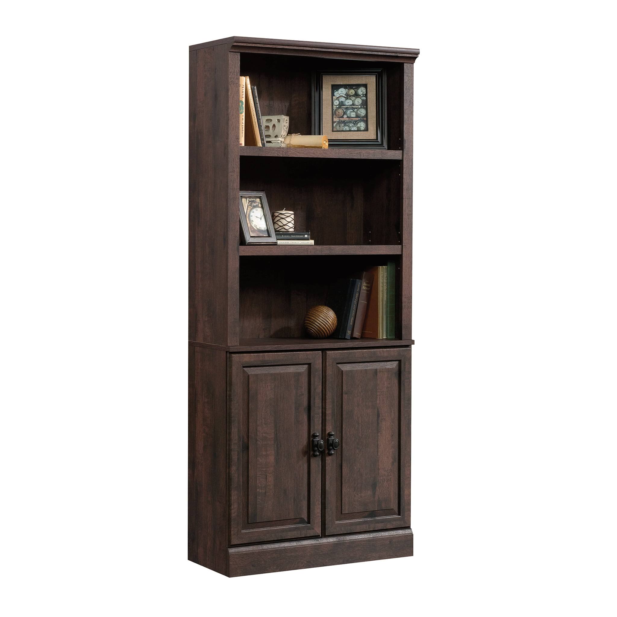 Gardens 71  Crossmill 3 Shelf Bookcase with Doors, Heritage Walnut Finish