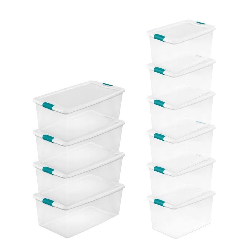 106 Qt Plastic Storage Container (4 Pack) and 64 Qt Box (6 Pack)