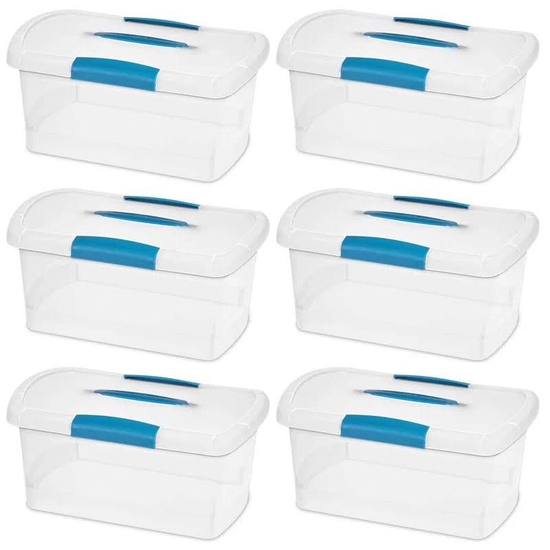 Medium Nesting ShowOffs Clear File Box Storage Container (6 Pack)
