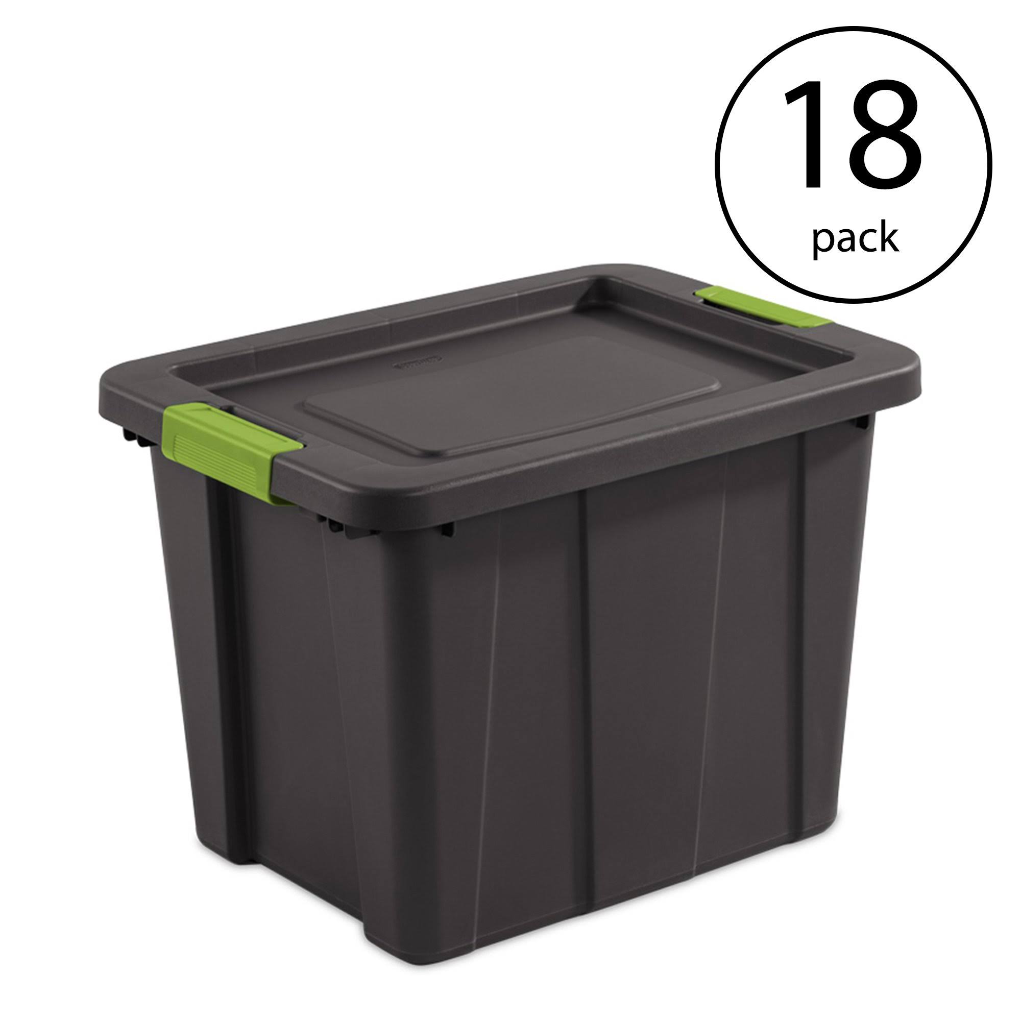 Tuff1 Latching 18 Gal Plastic Storage Container   Lid (18 Pack)