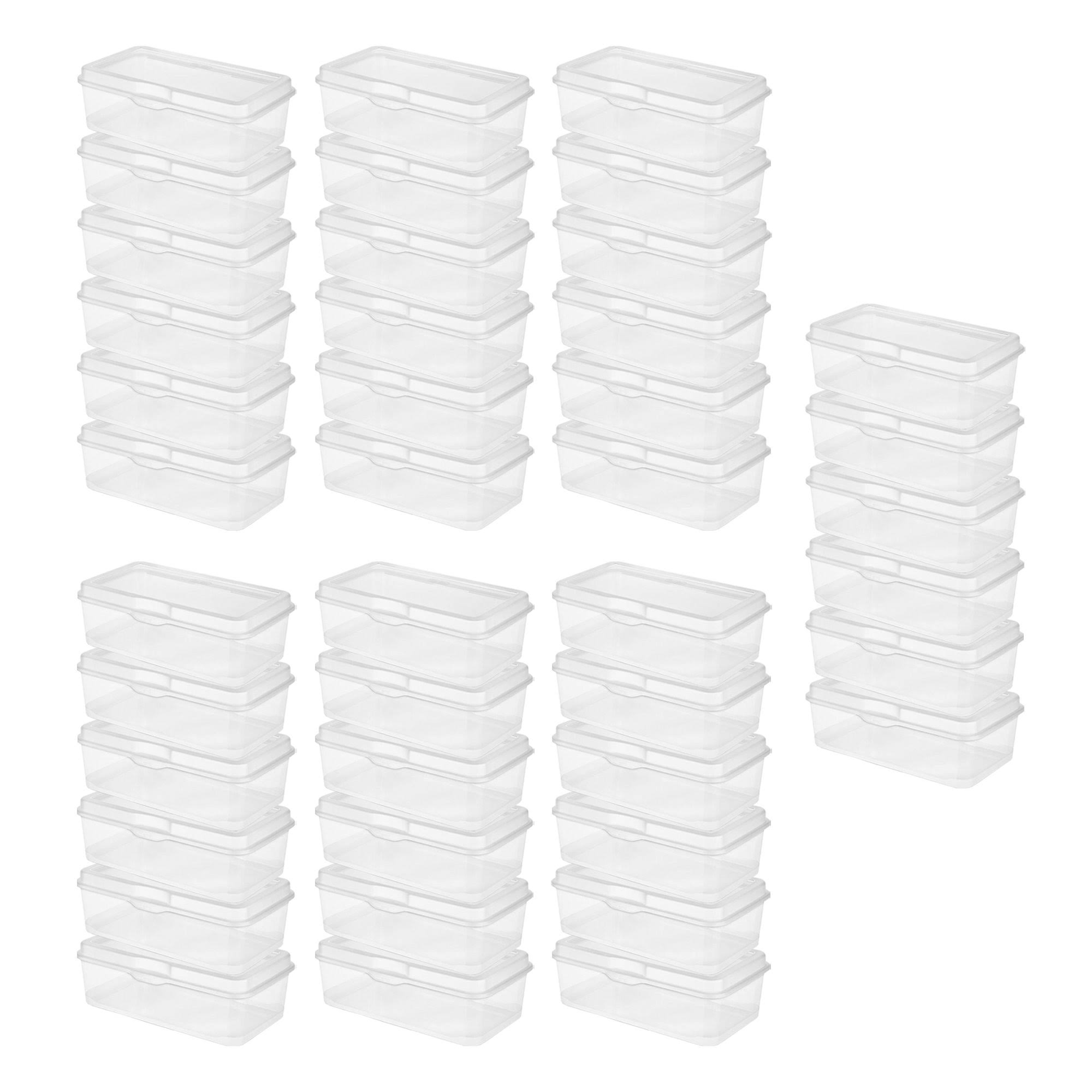 Plastic FlipTop Latching Storage Box Container, Clear, 36 Pack