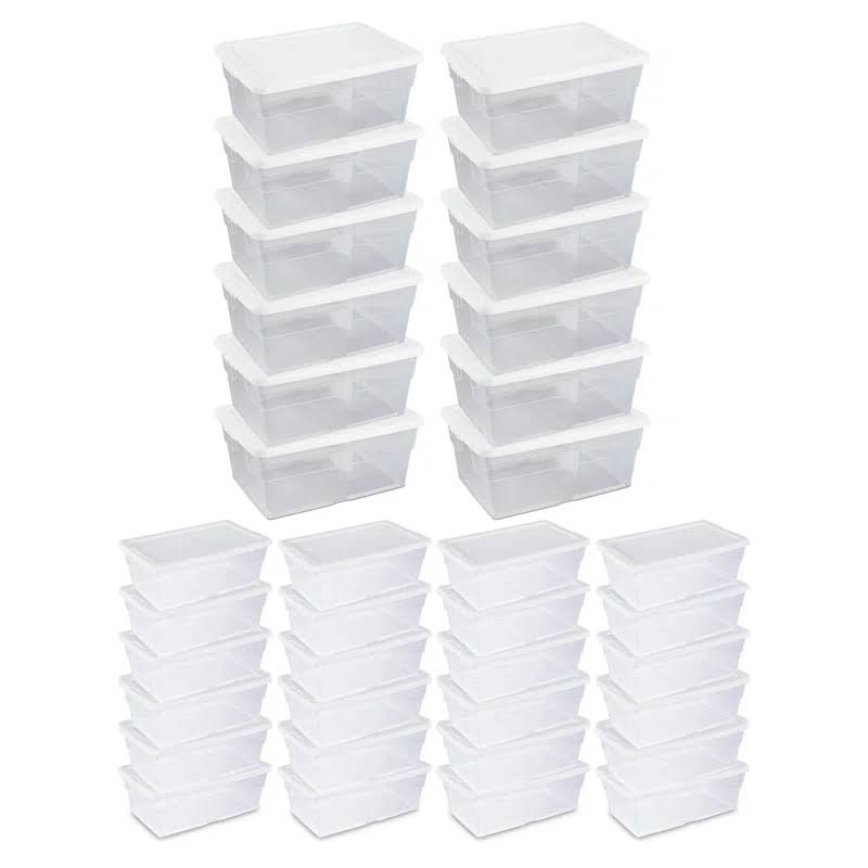 6 Quart Storage Tote, 12 Pack, and 16 Quart Storage Tote, 12 Pack