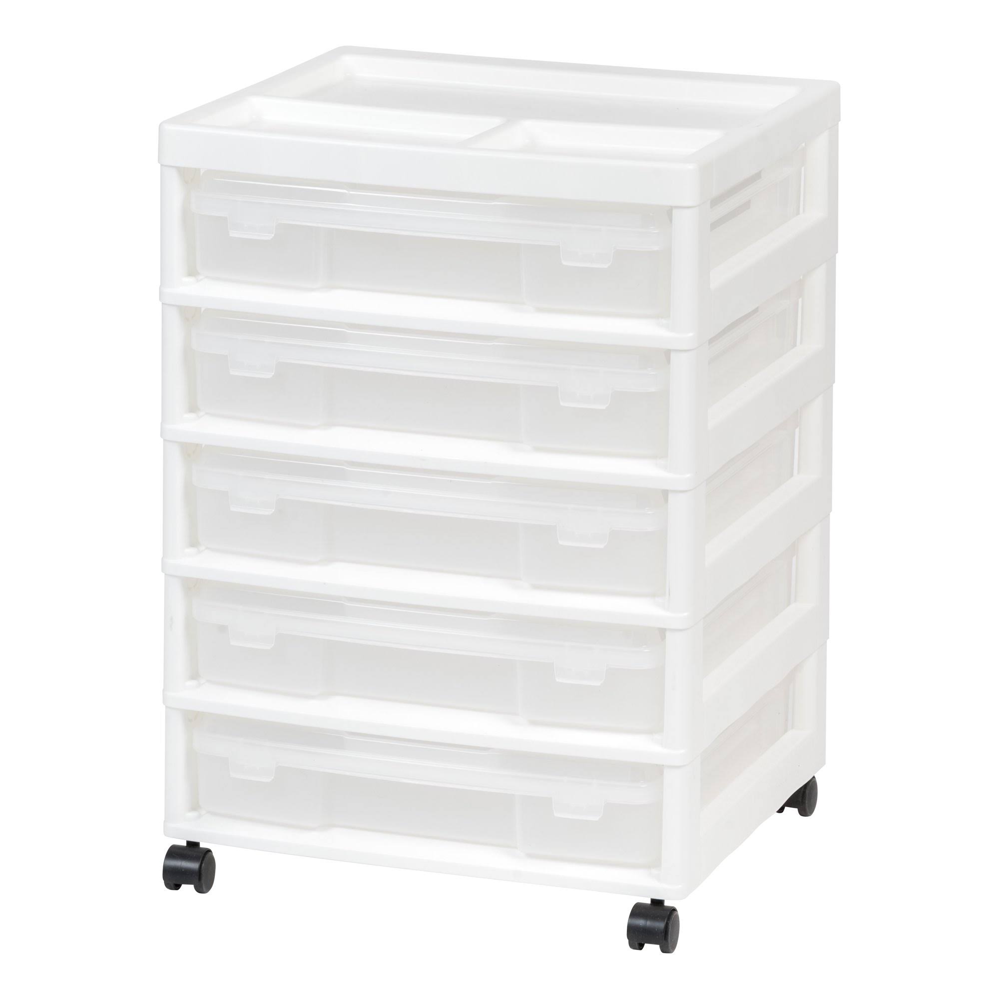 White 5-Case Scrapbook Cart