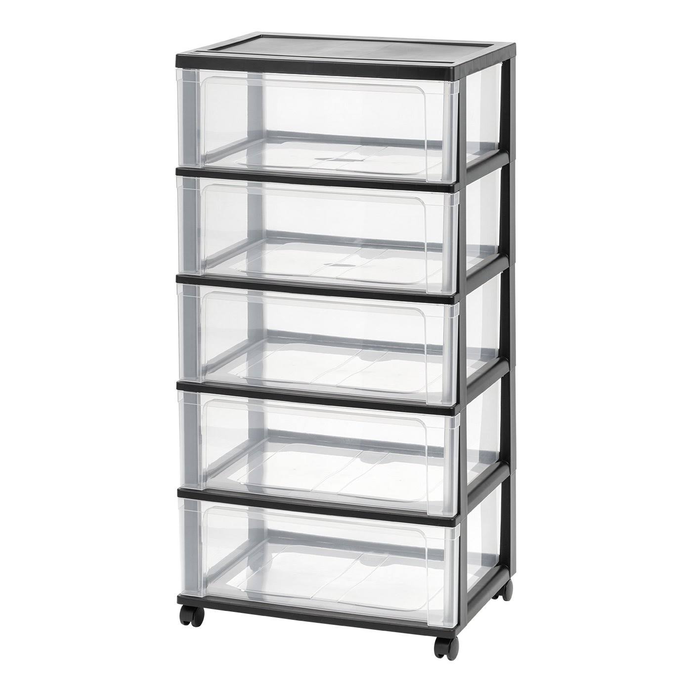 Iris 5 Drawer Rolling Storage Cart, 1 Pack, Black