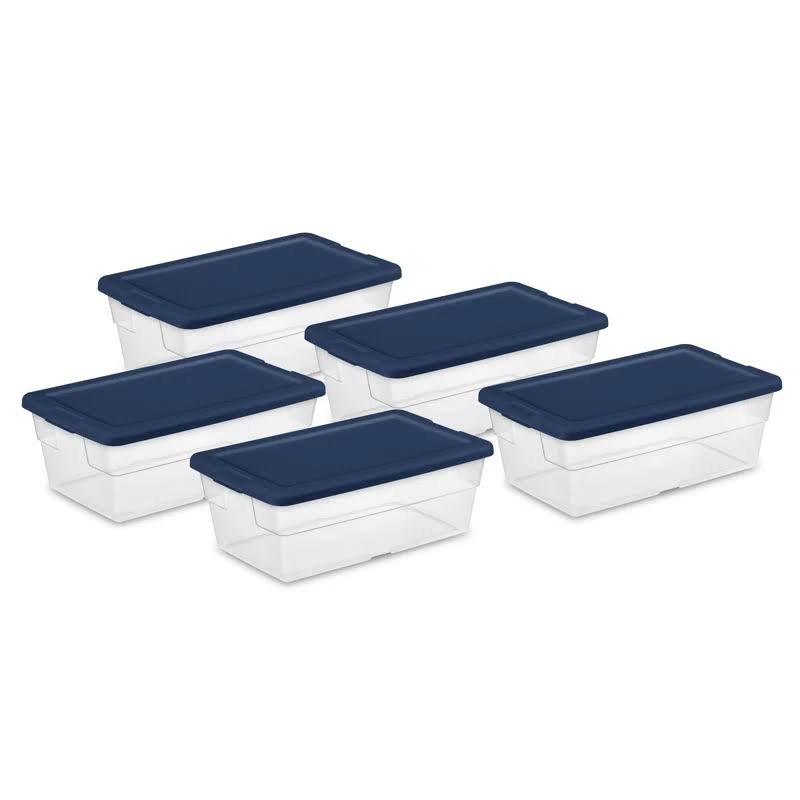 Stackable 6 Quart Storage Box Container, Clear (90 Pack)