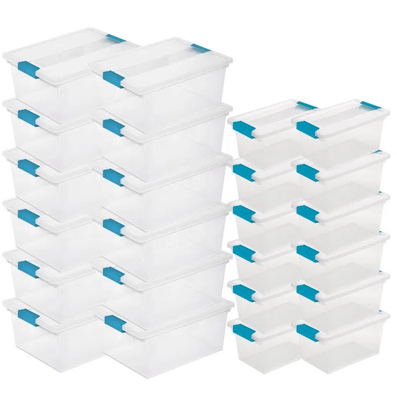 Clear Medium Storage Tote, 12 Pack,   Large Storage Tote, 12 Pack