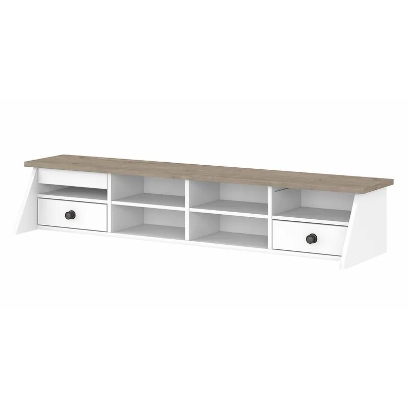 Bush Furniture Mayfield Desktop Organizer in Shiplap Gray / White   Engineered Wood