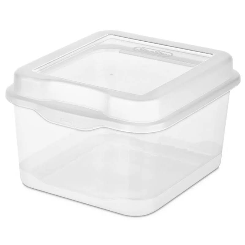 18038612 Plastic FlipTop Latching Storage Container, Clear (48 Pack)