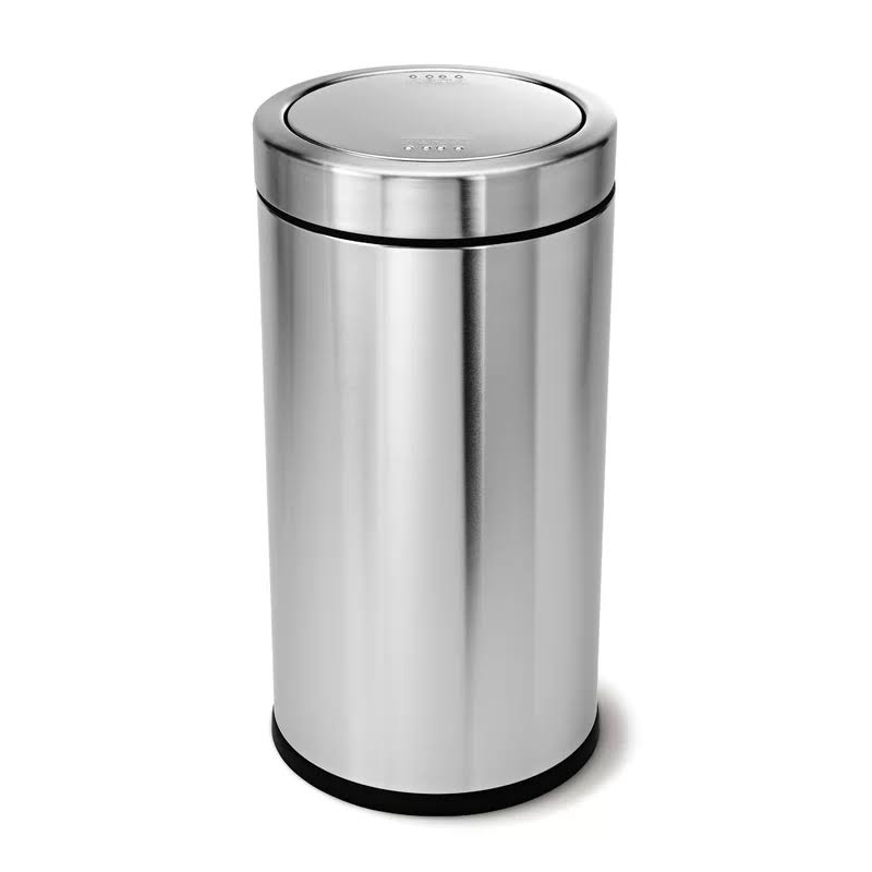 55 Liter / 14.5 Gallon Commercial Swing Top Trash Can, ADA-Compliant, 11-20 Gallons, Brushed Stainless Steel