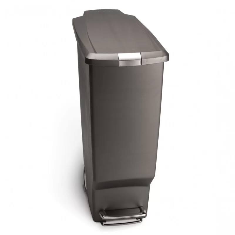 40 Liter / 10.6 Gallon Slim Kitchen Step Trash Can, Grey