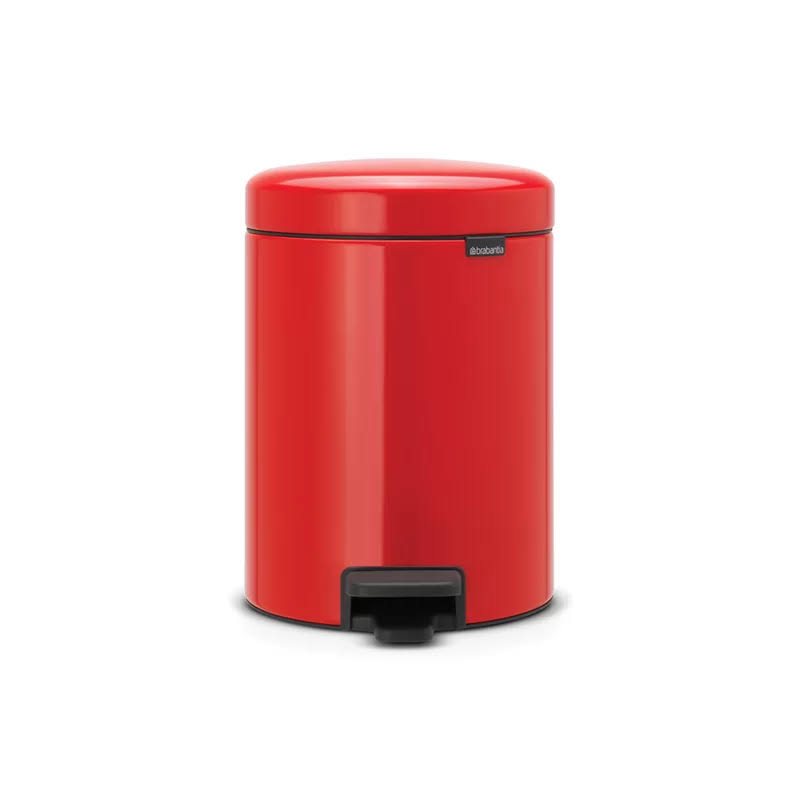 Brabantia NewIcon 1.3 Gal. Passion Red Steel Step-On Trash Can