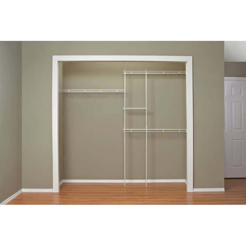 1628 Closet Organizer Kit, 5-Foot to 8-Foot, White
