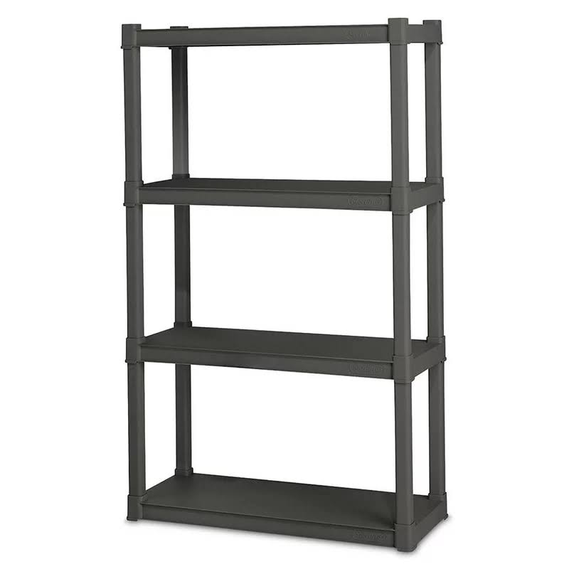 01643V01 4 Shelf Unit, Flat Gray Shelves   Legs, 1-Pack