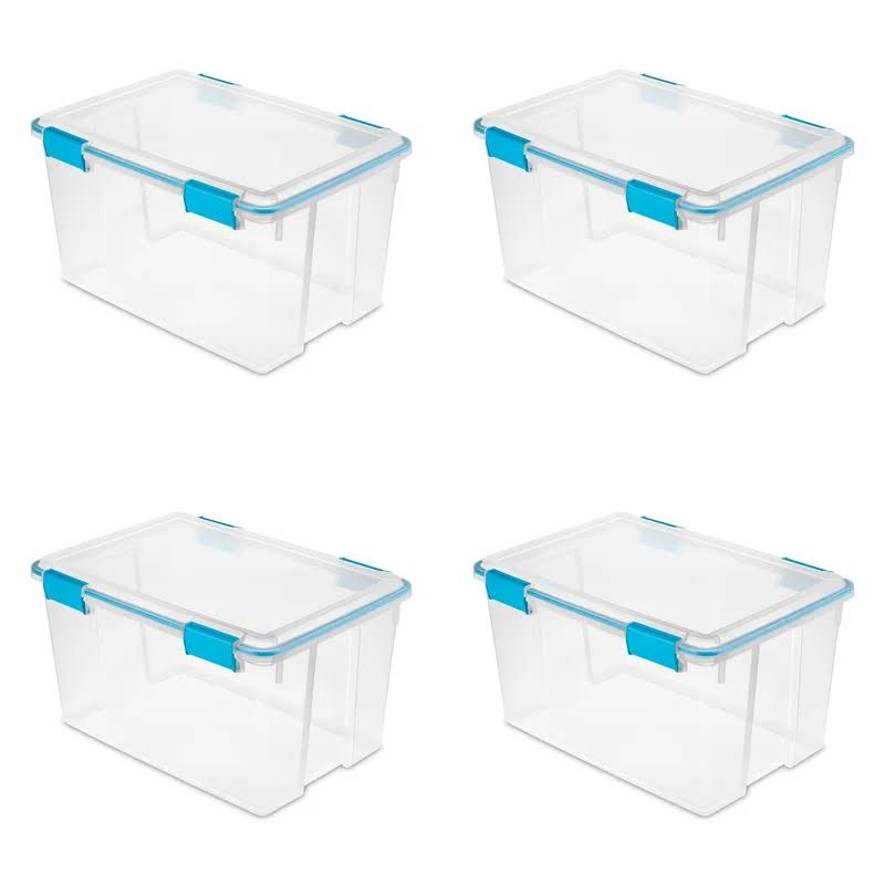 54 Qt. Latched Gasket Plastic Storage Container (4-Pack)
