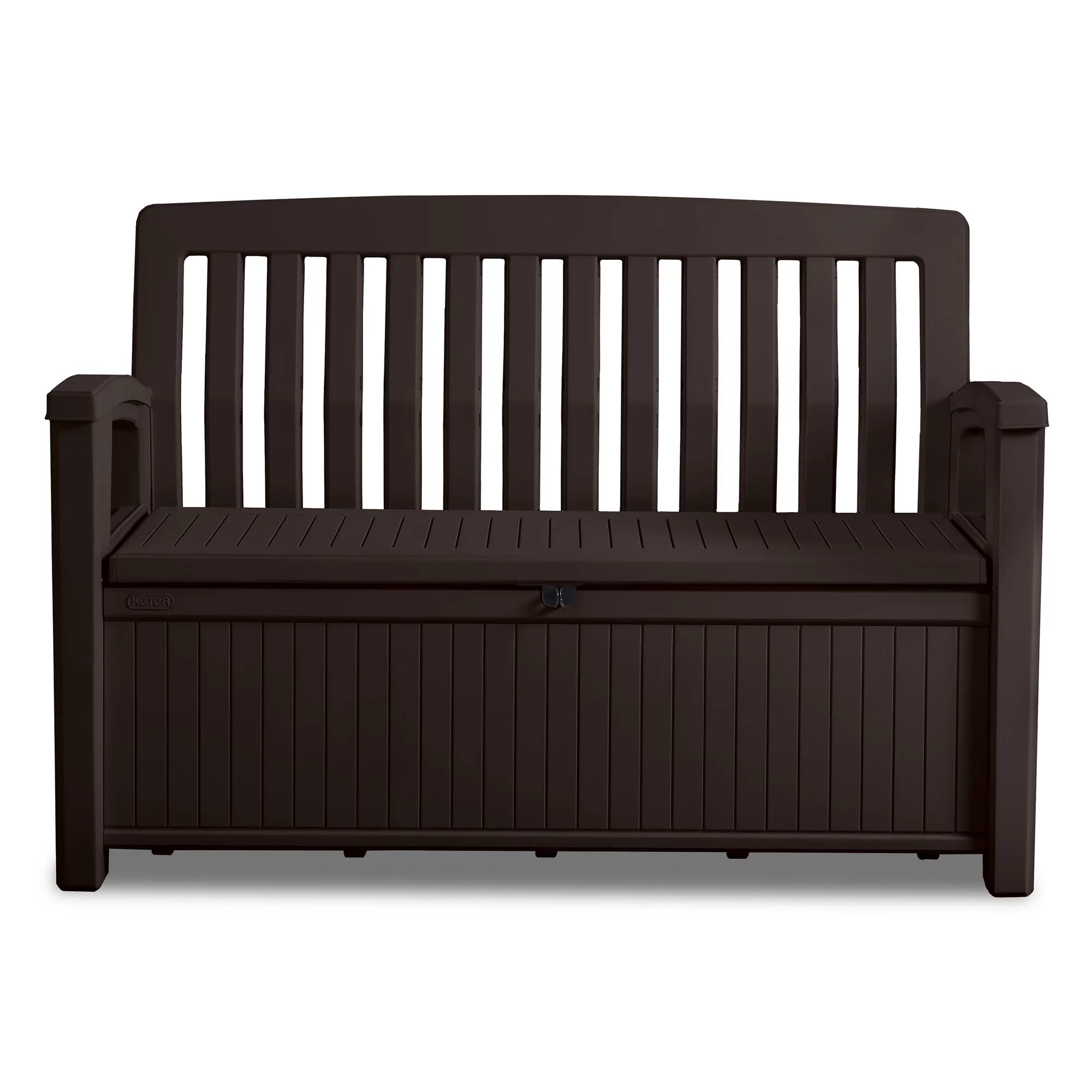 233599 Patio Bench 23.62-in L x 55.19-in 60-Gallons Brown Plastic Deck Box