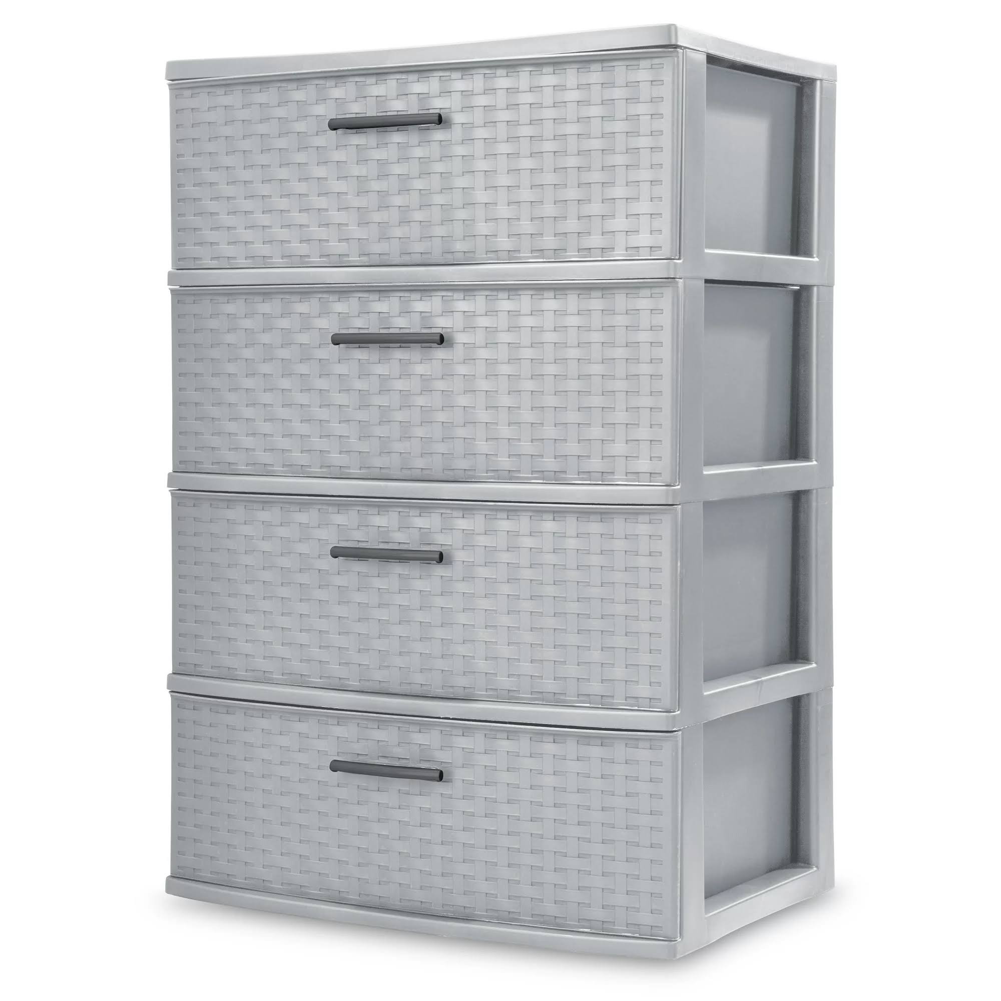 4 Drawer Wide Weave Tower Cement