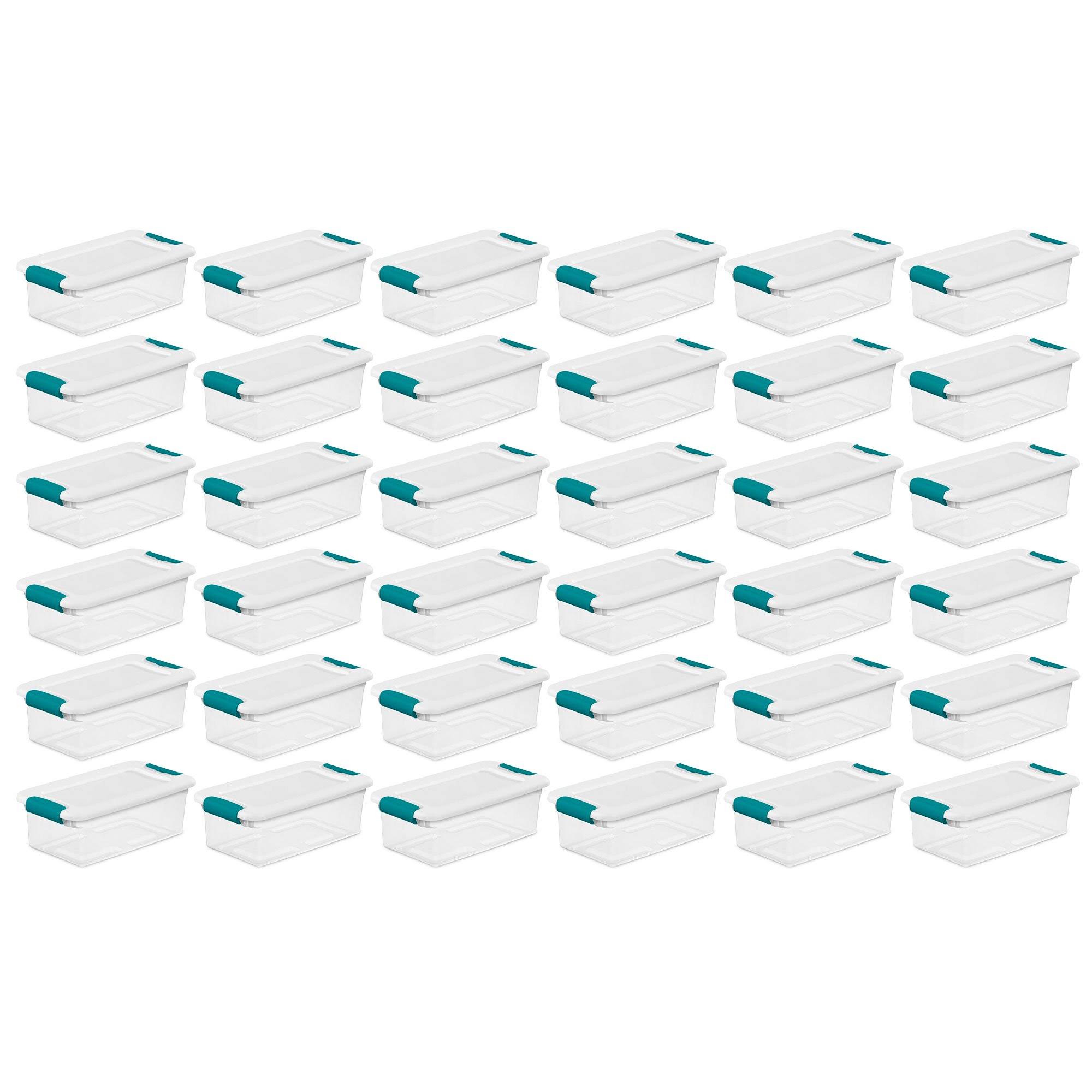 Plastic 6 Quart Storage Box Container with Latching Lid, 36 Pack
