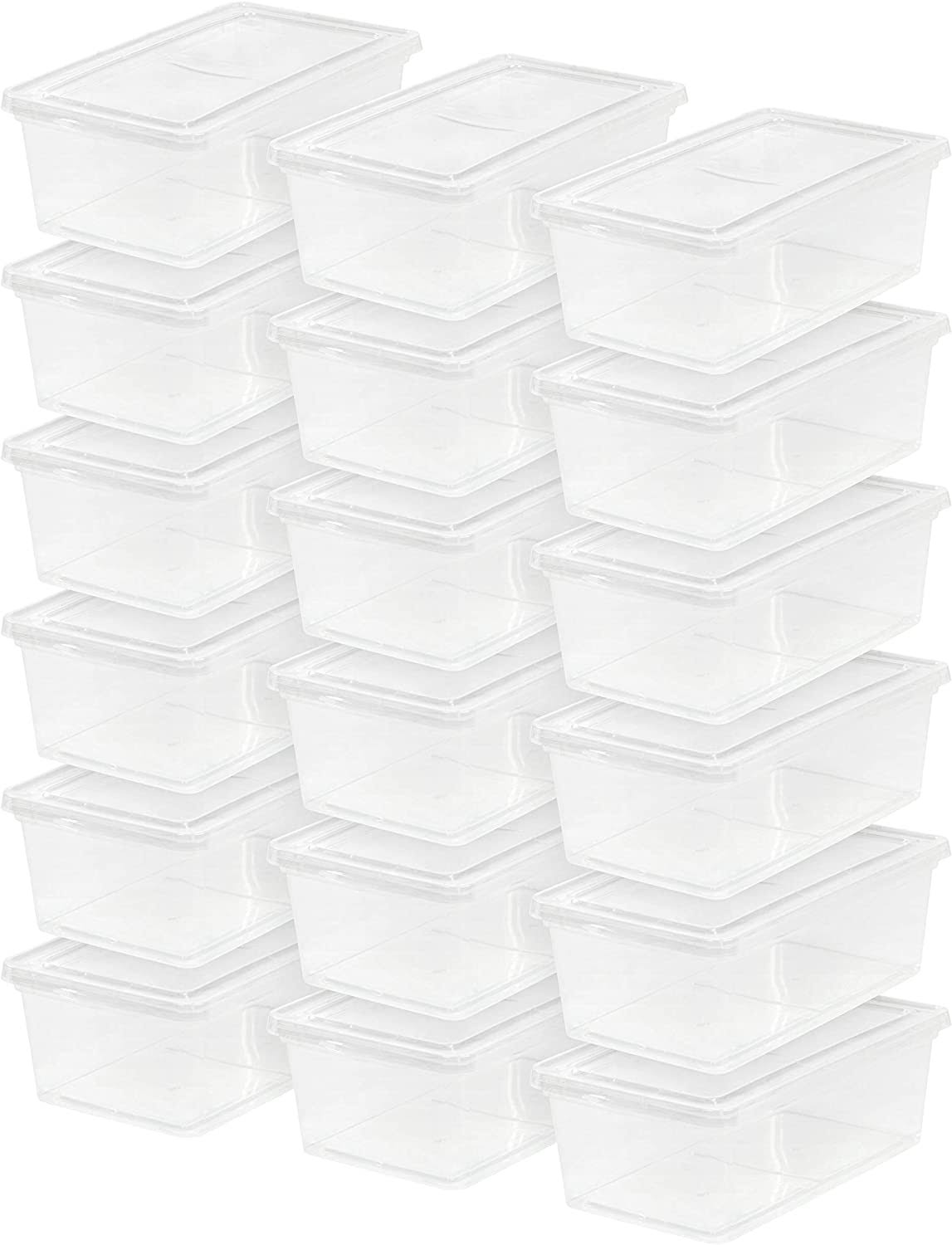 USA 6 Qt Craft Clear Craft Storage Latch Box, 18 Pack