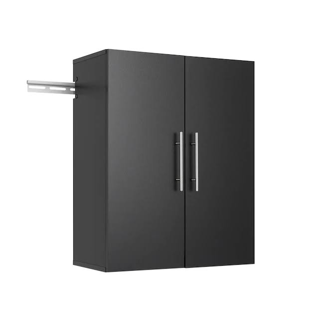 24 in. W x 30 in. H x 12 in. D Upper Storage Cabinet in Black (1-Piece)