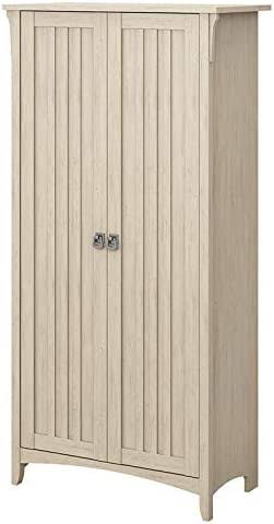 Bush Furniture SAL014AW Salinas Kitchen Pantry Cabinet with Doors, Antique White