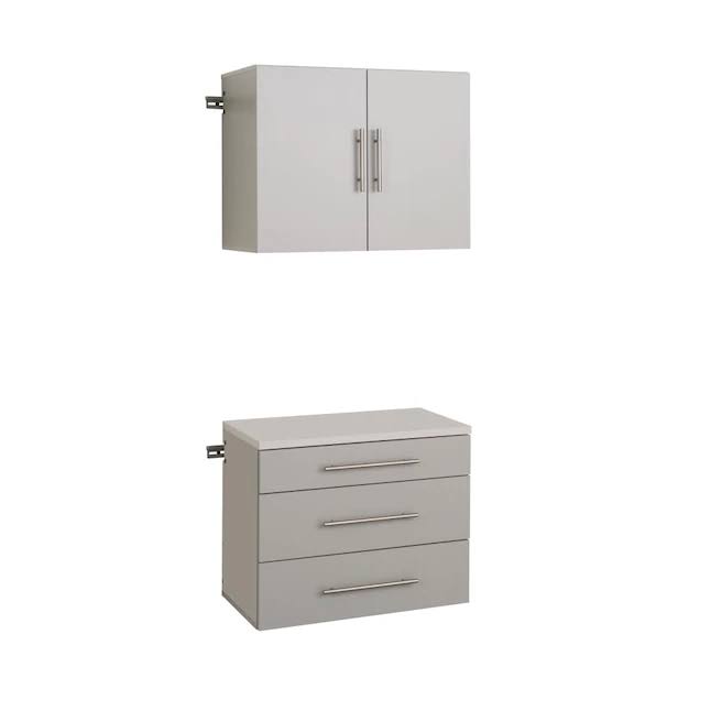 2-Piece Composite Garage Storage System in Light Gray (30 in. W x 72 in. H x 16 in. D)
