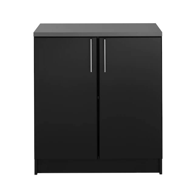 BEB-3216 Elite Home Storage Black Base Cabinet with Melamine Countertop