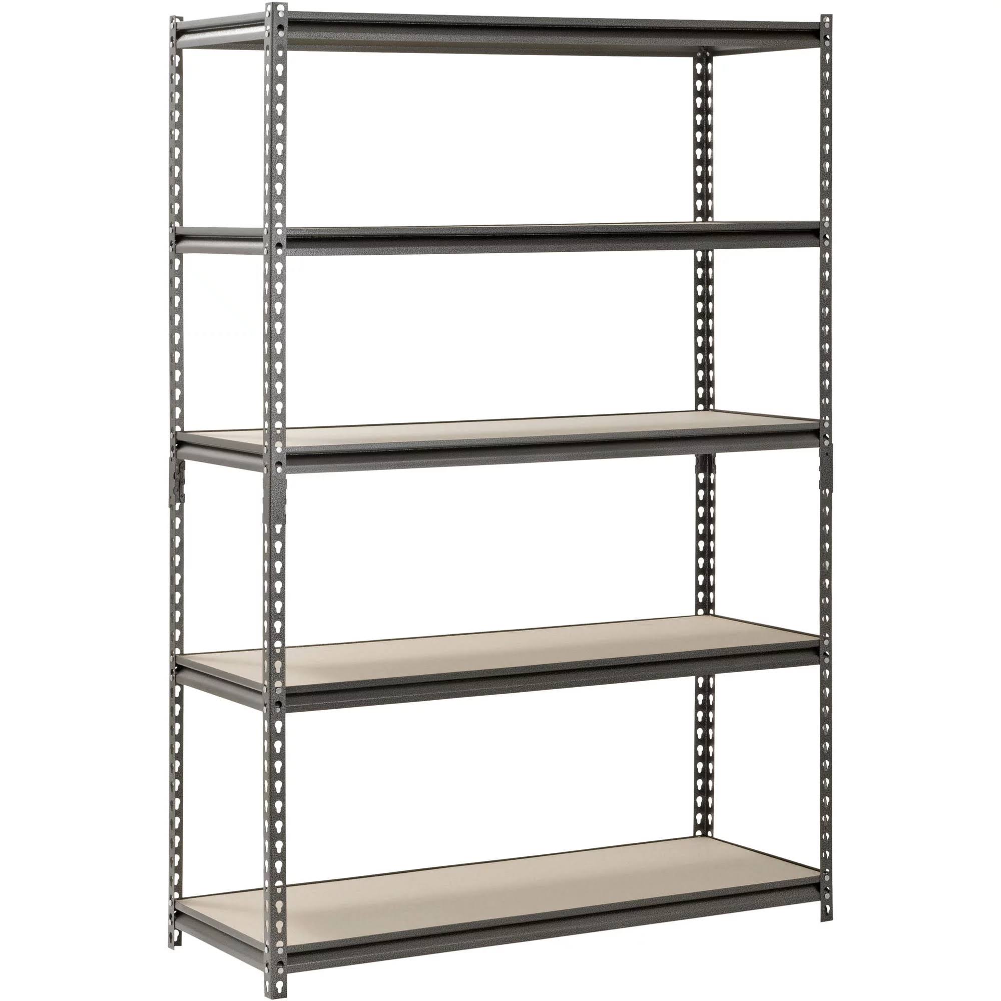 Muscle Rack 48 W x 18 D x 72 H 5-Shelf Steel Freestanding Shelves, Silver