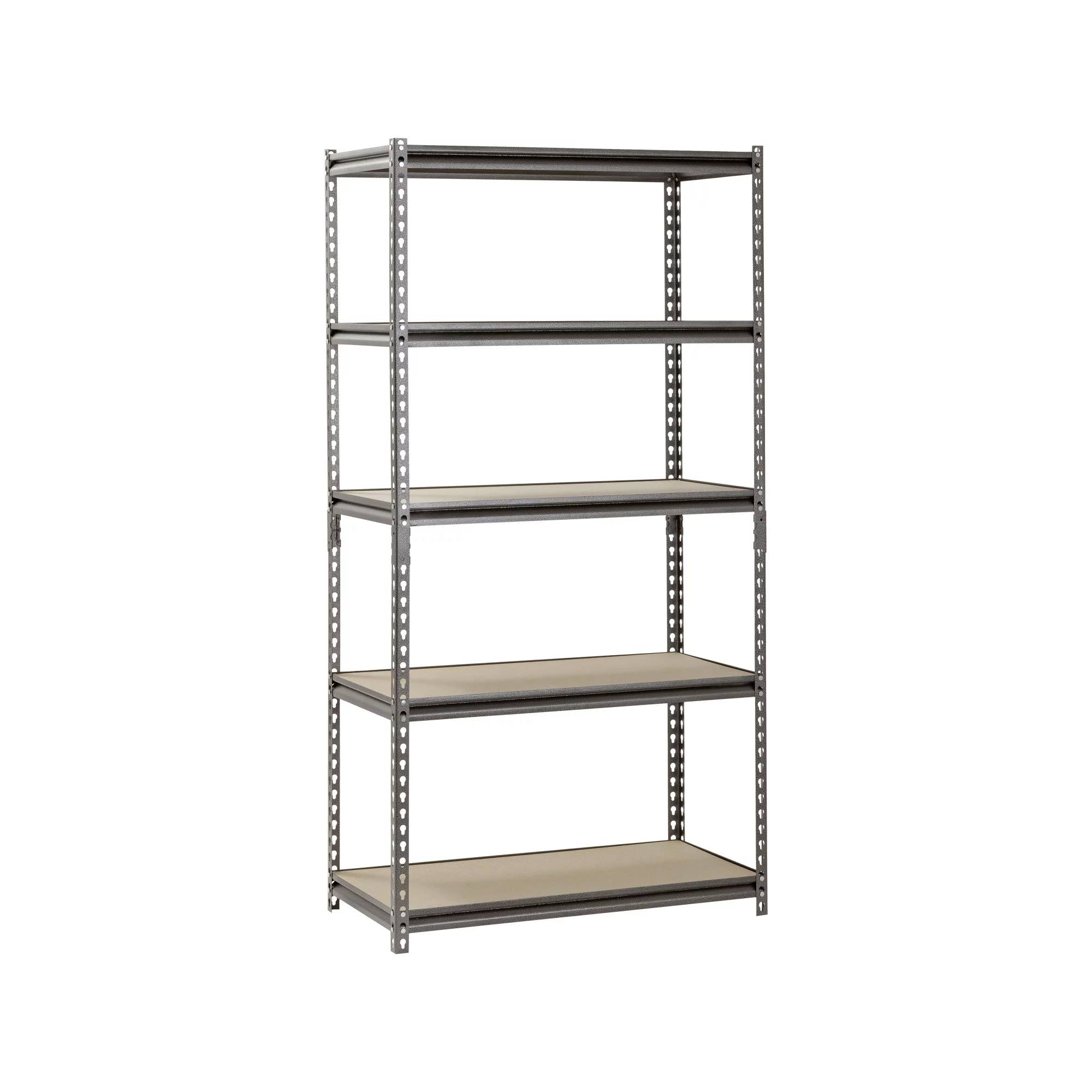 Muscle Rack Silver Vein 36 W x 18 D x 72  H 5-Shelf Steel Shelving