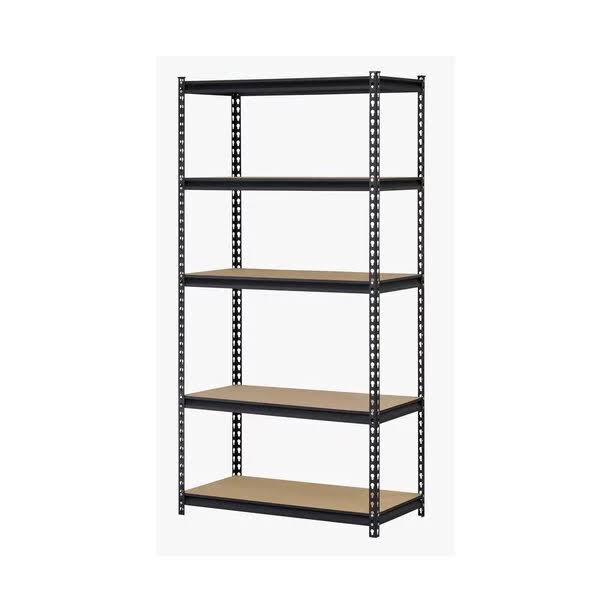 Muscle Rack 36 W x 18 D x 72 H 5-Tier Steel Shelving, Black, 4000 lbs. Capacity
