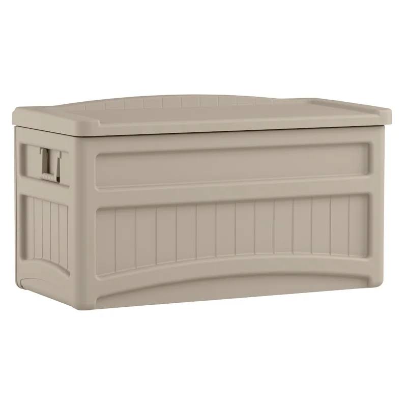 DB7500 73 Gallon Waterproof Outdoor Storage Container Deck Box, Light Taupe