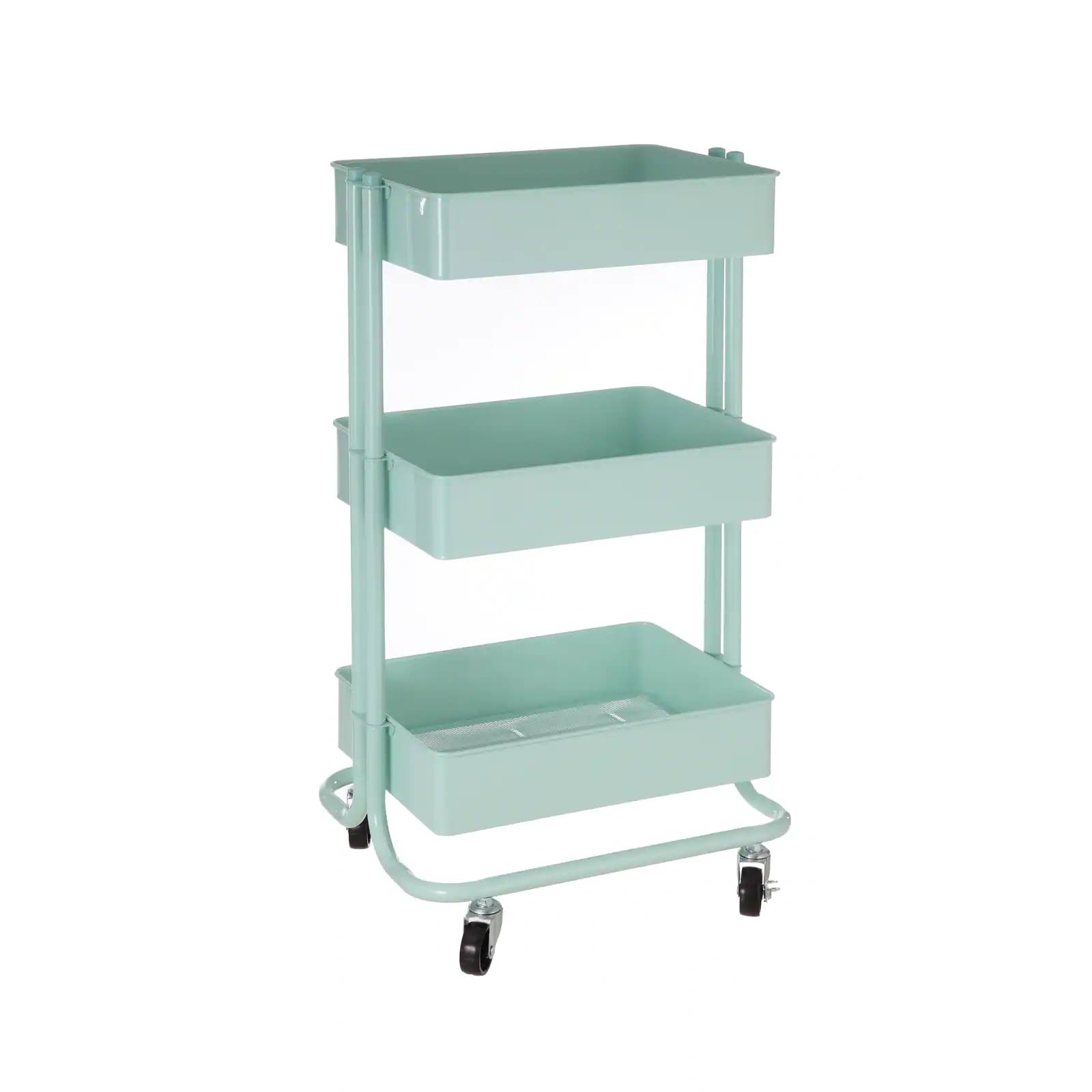 Simply Tidy Lexington 3-Tier Rolling Cart, Mint