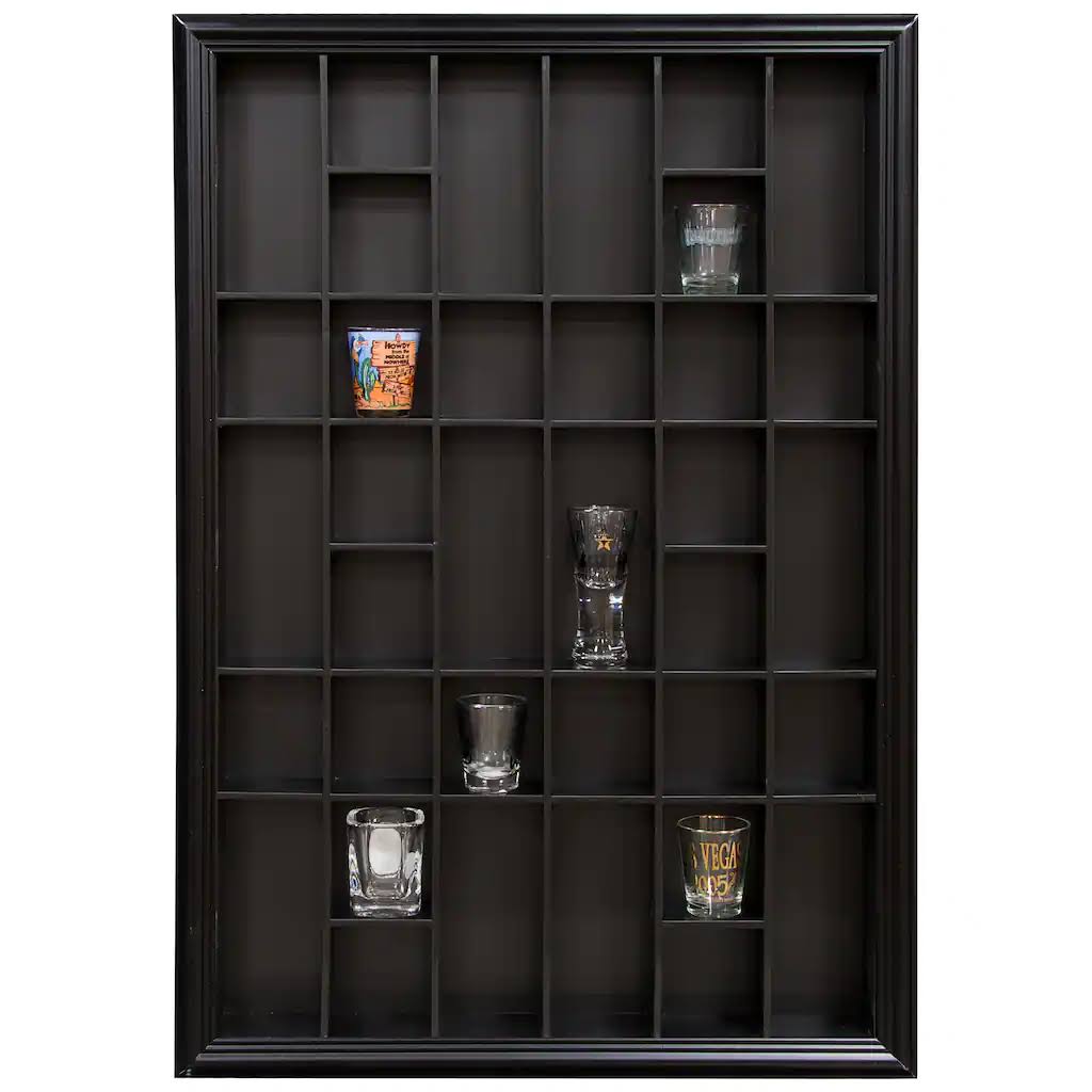 Pinnacle 16FW1058 Gallery Solutions 26.2 in. W x 2.7 in. D Black Shot Glass Decorative Shelf